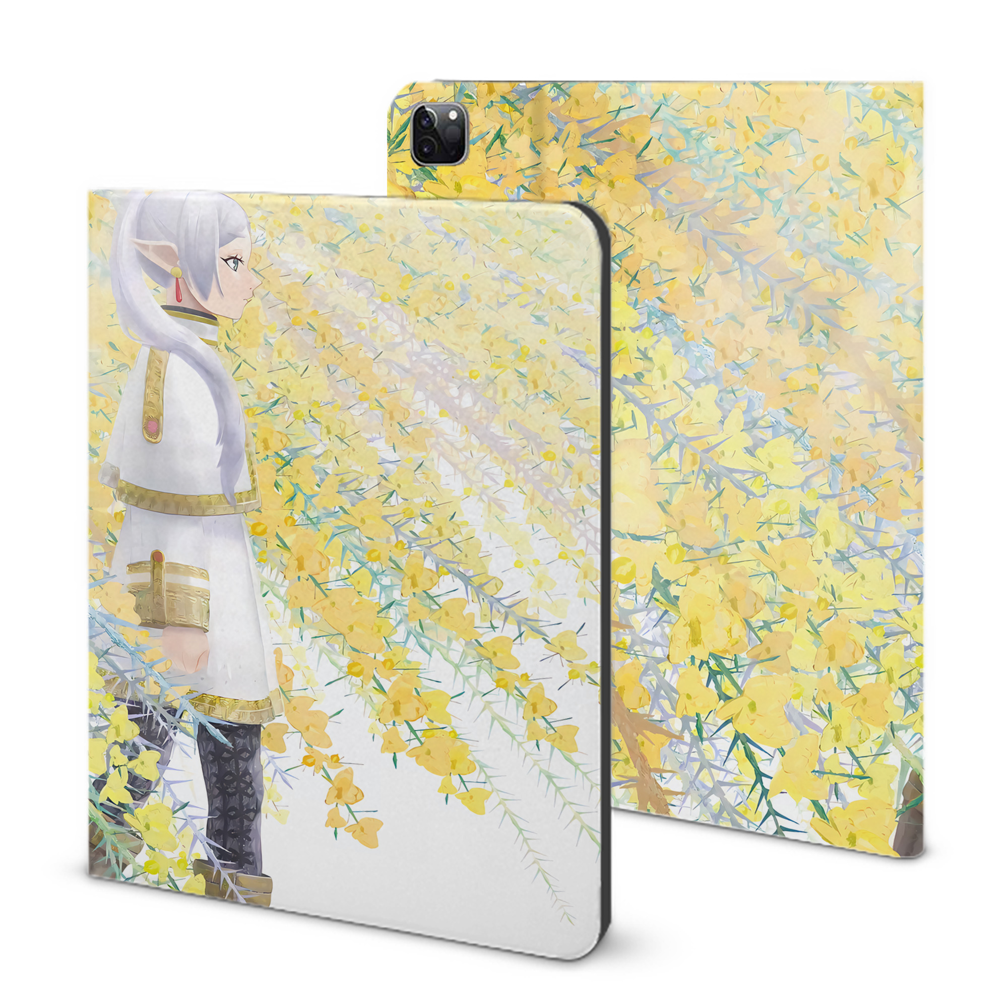（画像用） 葬送のフリーレン Frieren IPad ケース ブック型 PUレザー TPU 耐衝撃 軽量 薄型 ペン収納なし 全面保護 IPad 各モデル対応